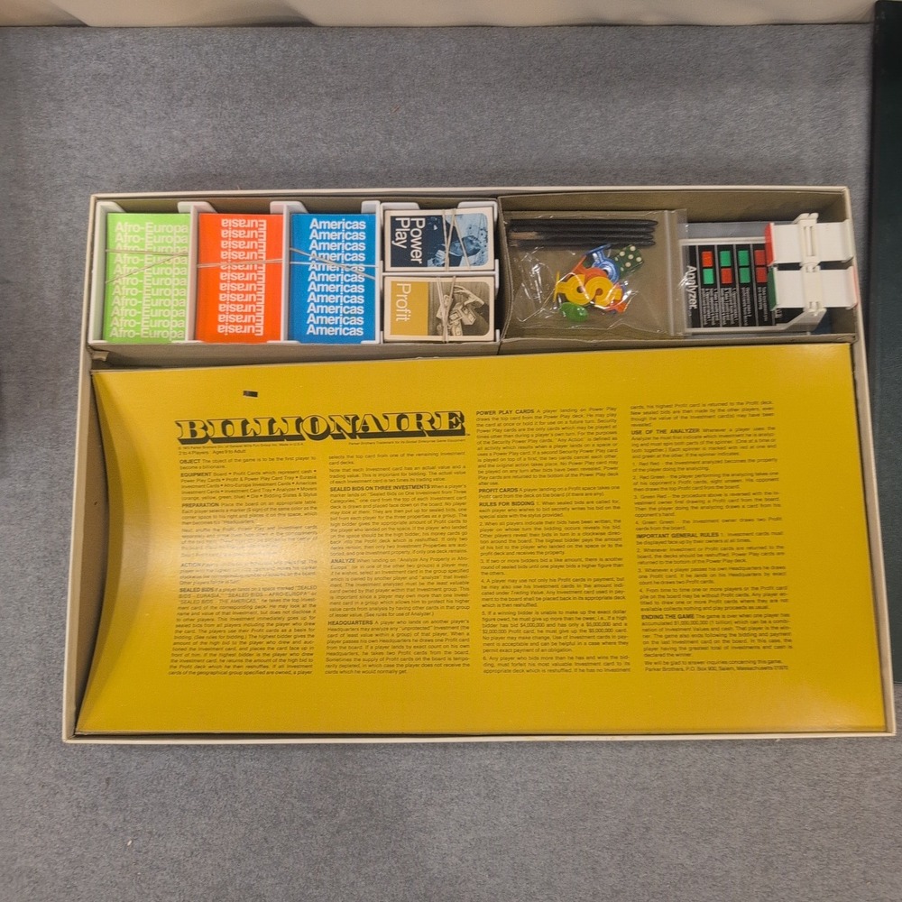 Vintage 1973 Billionaire Parker Brothers Game of Global Enterprise Complete - Picture 8 of 9